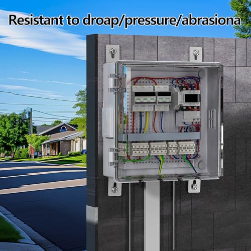 Image of ABS Electrical Junction Box, Ventilated Design, Cable Grommets, IP65 Waterproof Enclosure, Indoor /Outdoor Use with Mounting Panel.. (Clear Cover, 13 inchx13 inchx5.1 inch)