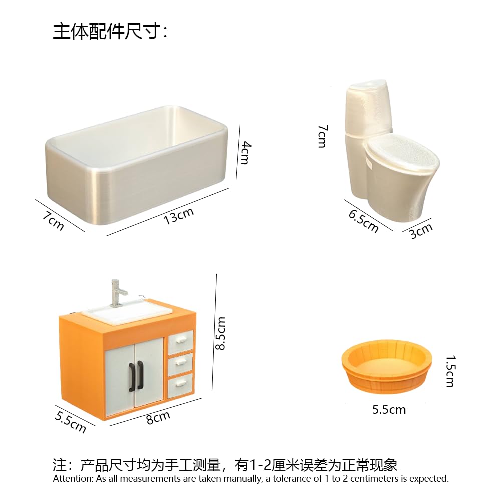 LYTP121003 1/12 geometryczna słodycz wiosna łazienka druk 3D DIY miniaturowe sceny domek dla lalek kreatywne dekoracje pulpit scenariusze mini modele 30 cm BJD OB lalka