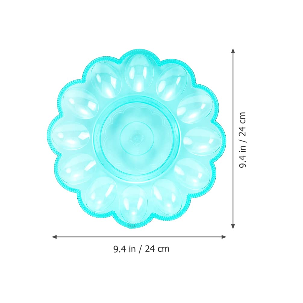 MAGICLULU 3Pcs Easter Deviled Egg Platter Deviled Egg Plate Plastic Deviled Egg Tray Easter Serving Egg Dish Devil Egg Tray Chicken Egg Holder Colorful Egg Serving Tray for Deviled Eggs