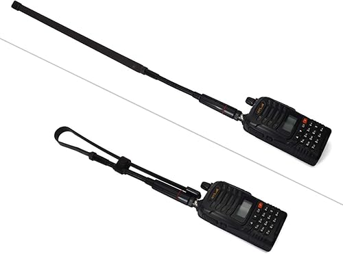 Miniatura 6 de TWAYRDIO Antena táctica CS 144/430MHz 2M/70CM 18.7 pulgadas plegable BNC antena para ICOM IC-A14 IC-V8 Vertex HX300 HX320 Kenwood TK100 TK200 Radio