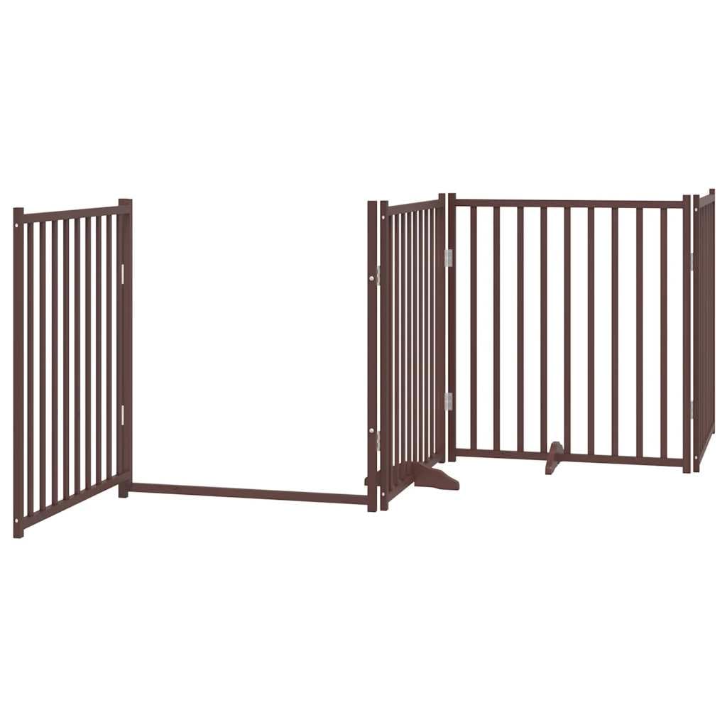 Homgoday Puerta de Perros Plegable 10 Paneles Madera álamo marrón 800 cm Barrera para Perros Plegable Valla para Mascotas Pequeña Barrera de Seguridad para Escalera Pasillo