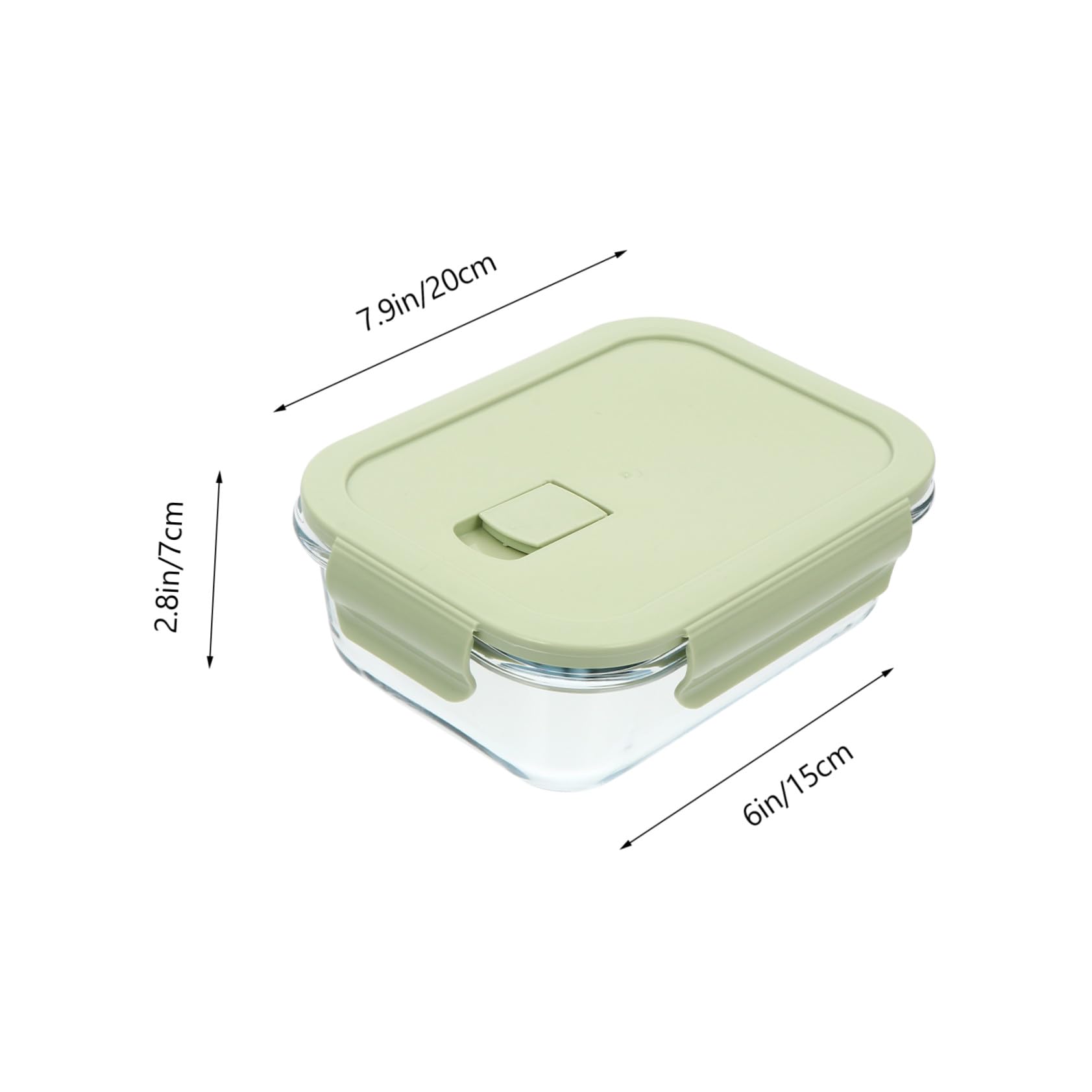 Hohopeti Boîte à Bento en Verre 3 Pièces Vert, Couvercle Pp Facile à Ouvrir