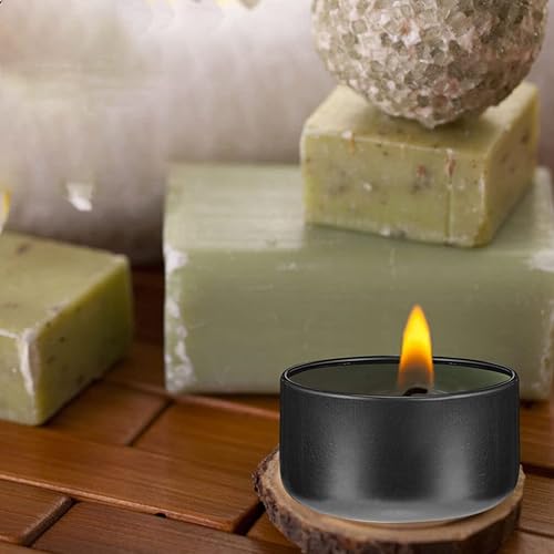 Miniatura 8 de VILLCASE 24 tarros de velas para manualidades, velas de comida a granel, decoración de crema, recipientes de 2 onzas con tapas, latas con tapas,