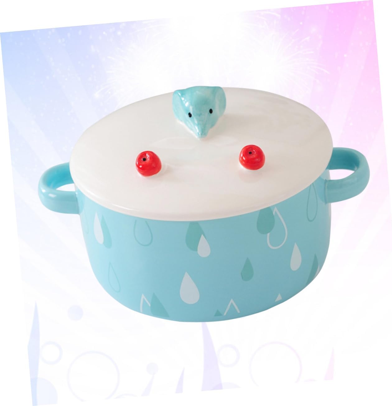 Unomor Cartoon Instant Noodle Bowl Lid Elephant Phone Holder Ramen Bowl Snack Storage