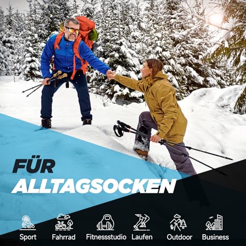 Foto von TANSTC Sneaker Socken Herren Damen 39-42, Winter Wärme Dicke Tennissocken Herrensocken Kuschelsocken, Baumwolle Arbeitssocken Sportsocken Füßlinge Baumwolle Laufsocken Wandersocken, Schwarz 6 Paar