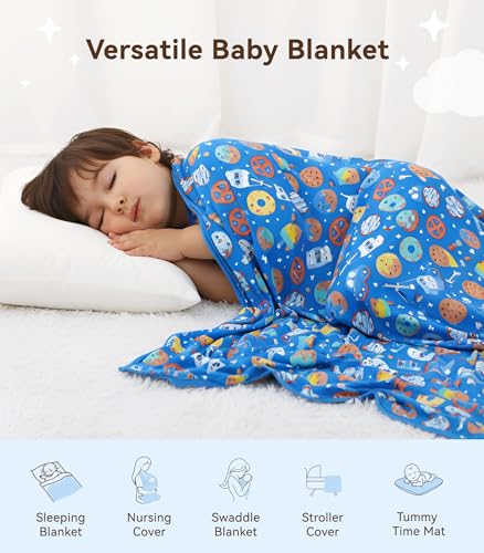 Image of Premium Baby Blankets, Soft Viscose from Bamboo Blanket for Boys and Girls, Nursery Crib Bedding Quilt for Newborn and Toddler, Cooling for Hot Sleepers, 50'' x 50'' Cookies
