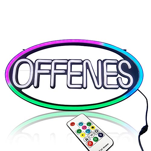 DECO Letrero LED de neón abierto 56 x 30 cm Cover