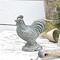 Chadechimo Rooster Statue Chicken Figurine Cement Rooster Figurine Figurines Artwork for Outdoor, Backyard, Patio and Home Kitchen Decoration(Dark Blue)