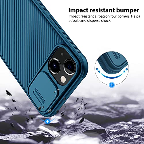 Image of Nillkin Case for Apple iPhone 13 (6.1 inch Inch) CamShield Pro Camera Slider Double Layered Protection TPU + PC Blue Color