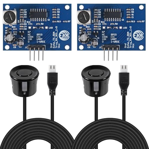 2pcs JSN-SR04T Ultrasonic Distance Measuring Module JSN-SR04T-V3.0 21~600CM 3mm High Precision Ultrasonic Distance Measure with Waterproof Sensor for Arduino