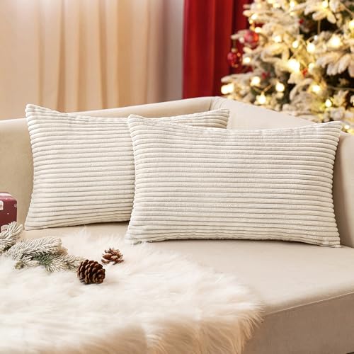 EMEMA Kissenbezug 30x50 cm Weihnachten Kordsamt Kissenbezüge Dekokissen...