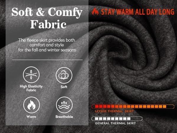 Women's Fall Winter Fleece Warm Knit Blend Long Skirts Elastic Waist A-Line Midi Skirt 2025 - Image 6