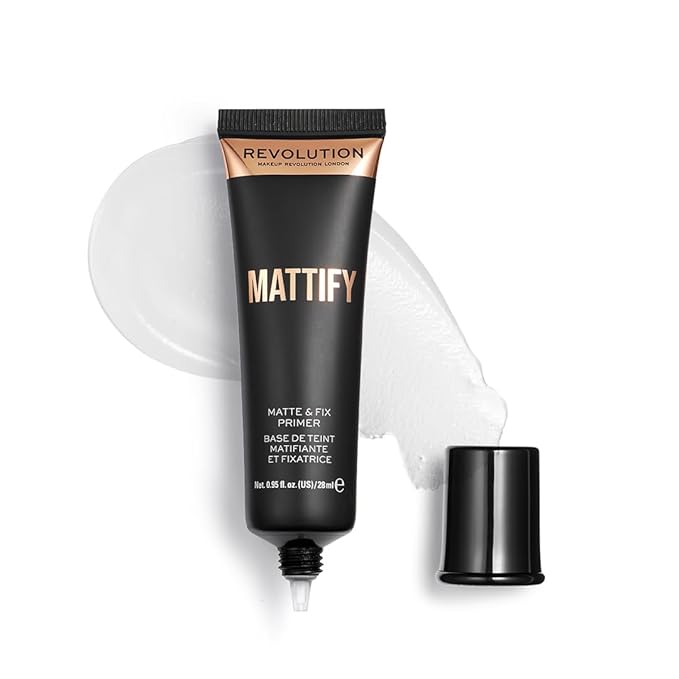 Revolution Pore Blur Primer Perfect Matte Face Primer, Peach, Makeup Primer for Poreless Smooth Long Lasting Makeup - Waterproof Brightening Makeup Base (Off White)