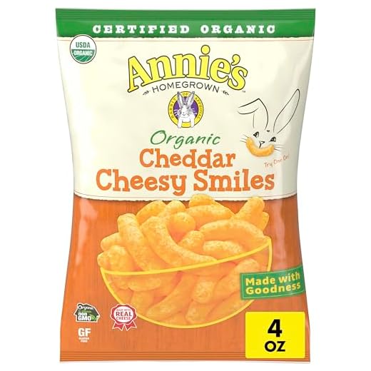 Annie's Organic Cheddar Cheesy Smiles, Baked Corn Puffs, 4 oz.