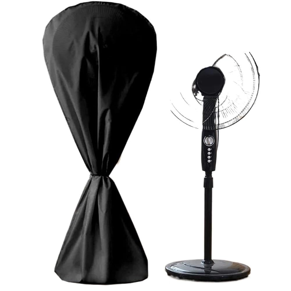 TRRYUIP Fan Cover Electric Fan Dust Cover Waterproof Dustproof Home Bag Storage Net Black Floor