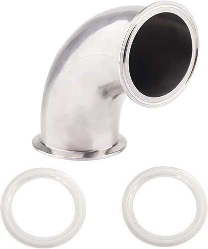 Miniatura 12 de DERNORD 2 "tubo OD sanitario codo de virola de 90 grados de montaje de tubería con 2 juntas de silicona SUS304 Tri Clamp 2 pulgadas