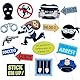 Lustige Fotobox Zubehör Räuber Foto Requisiten Polizei Fotorequisiten Polizist und Dieb Cosplay Rollenspiel Party 16 STK. Fotokabinen Polizisten Partyzubehör für Kinder