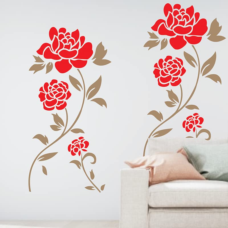 DECORNOWRDM Rose Flower Pattern with Plant DIY Wall Stencils for Home Decor, Size : (16 Inches x 24 Inches) (B09YYC5YCW) Amazon Price History, Amazon Price Tracker