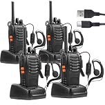 Walkie-Talkie PMR446 Ricaricabile Lunga Distanza 16 Canali VOX CTCSS/DCS Radio FM Ricetrasmettitore Portatile Walkie Talkie Professionali Con Auricolare