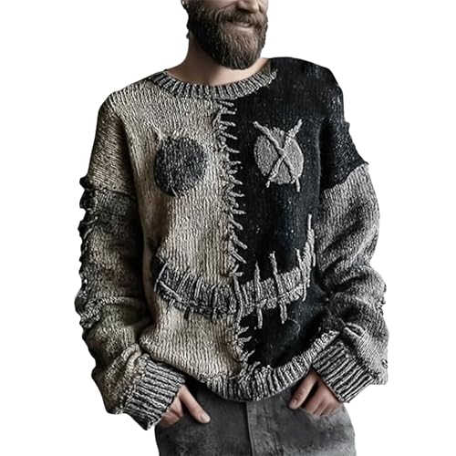 Sweat-shirt Halloween homme citrouille effrayante gris S haut costume 2025