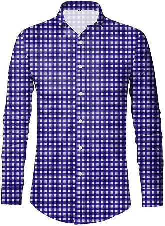 PINTUTU Trachtenhemd Herren Kurzarm - Rot Blau Kariert Baumwolle - Oktoberfest Hemd Universal Fit