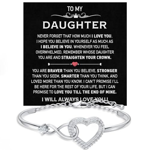 Larvincy To My Daughter Bracelet From Mom & Dad With Heartfelt Message & Elegant Box Jewelry Gift For Women From Mother Father On Graduation Birthday Wedding Christmas & More