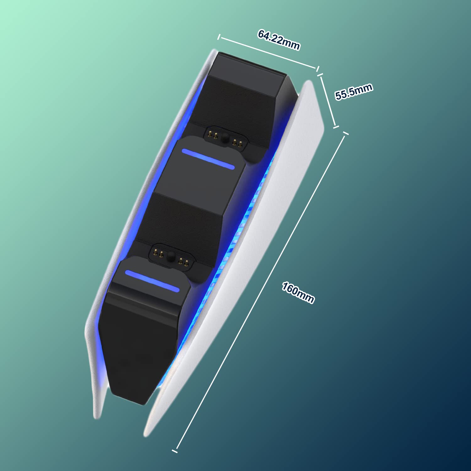 Caricatore per Controller PS5,Rapido Base Ricarica PS5 con Display LED di Ricarica,Caricatore Joystick PS5 Supporta due Maniglie per la Ricarica Simultanea