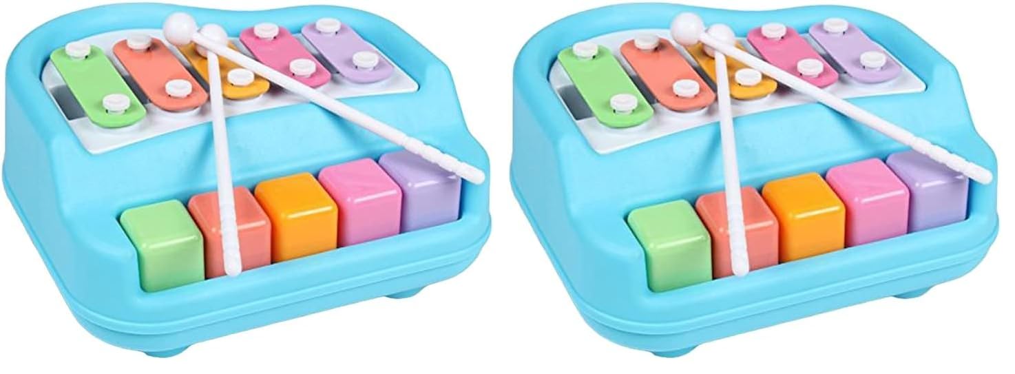 Storio 2 in 1 Piano Xylophone Premium Non Toxic, Non-Battery, 5 Key Scale Musical Instrument for Kids, Toddlers (Multicolor) (Pack of 2)-image-26