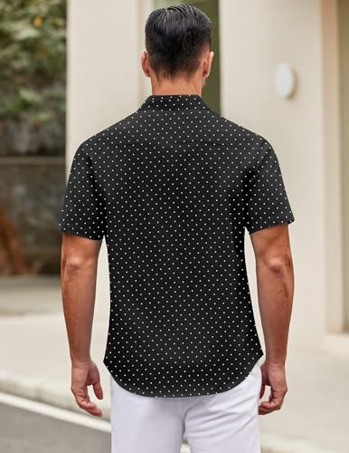 Image of COOFANDY Mens Short Sleeve Casual Button Down Shirts Summer Untucked Dress Shirts with Pocket