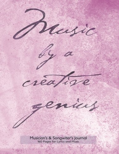 Musician's and Songwriter's Journal 160 pages for Lyrics & Music: 8.5â€x11â€ manuscript notebook for composition and songwriting, pink cover, 160 numbered pages - ruled page on left, 8 staves on right