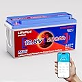 Marsenergy 12V 200Ah Lifepo4 Battery with Bluetooth, Built-in 200A Smart BMS, Low-Temp Protection, 4500+ Deep Cycle Grade A Lithium Cells for RV Travel, Trolling Motor, Marine,Boat,Solar Panel,Camping