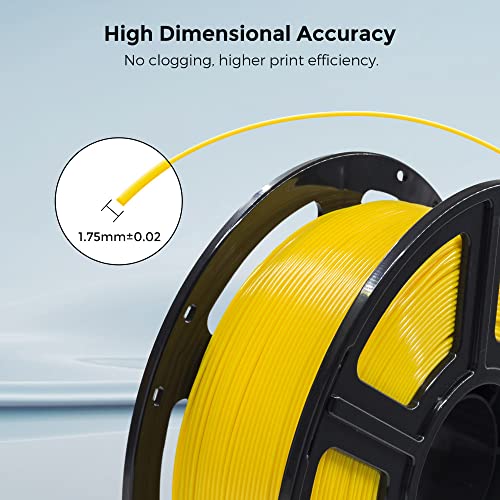 Image of FLASHFORGE 3D Printer Filament, PLA PRO Filament 1.75mm, 1KG Spool (2.2lbs), Dimensional Accuracy + /- 0.02mm for FDM 3D Printers, Better Tenacity & No Knotting (Yellow)
