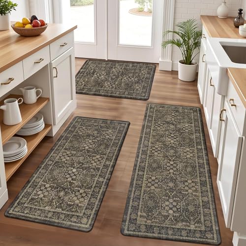 Pauwer Anti Fatigue Kitchen Mat Set of 3 Non Slip