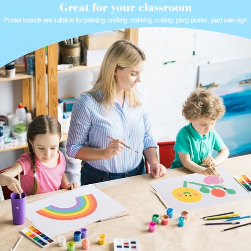 Image of 35 Pcs White Poster Board Paper 11.7 x 16.5, ROOKEA White Vision Boards Bulk Smart Posterboard Blank Graphic Display Card Paper for Drawing Artwork School Arts Crafts Classroom Projects Scrapbooking