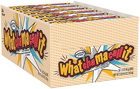 WHATCHAMACALLIT Chocolate Peanut Flavored Crisps and Caramel Candy, Individually Wrapped, 1.6 oz Bars (36 ct)
