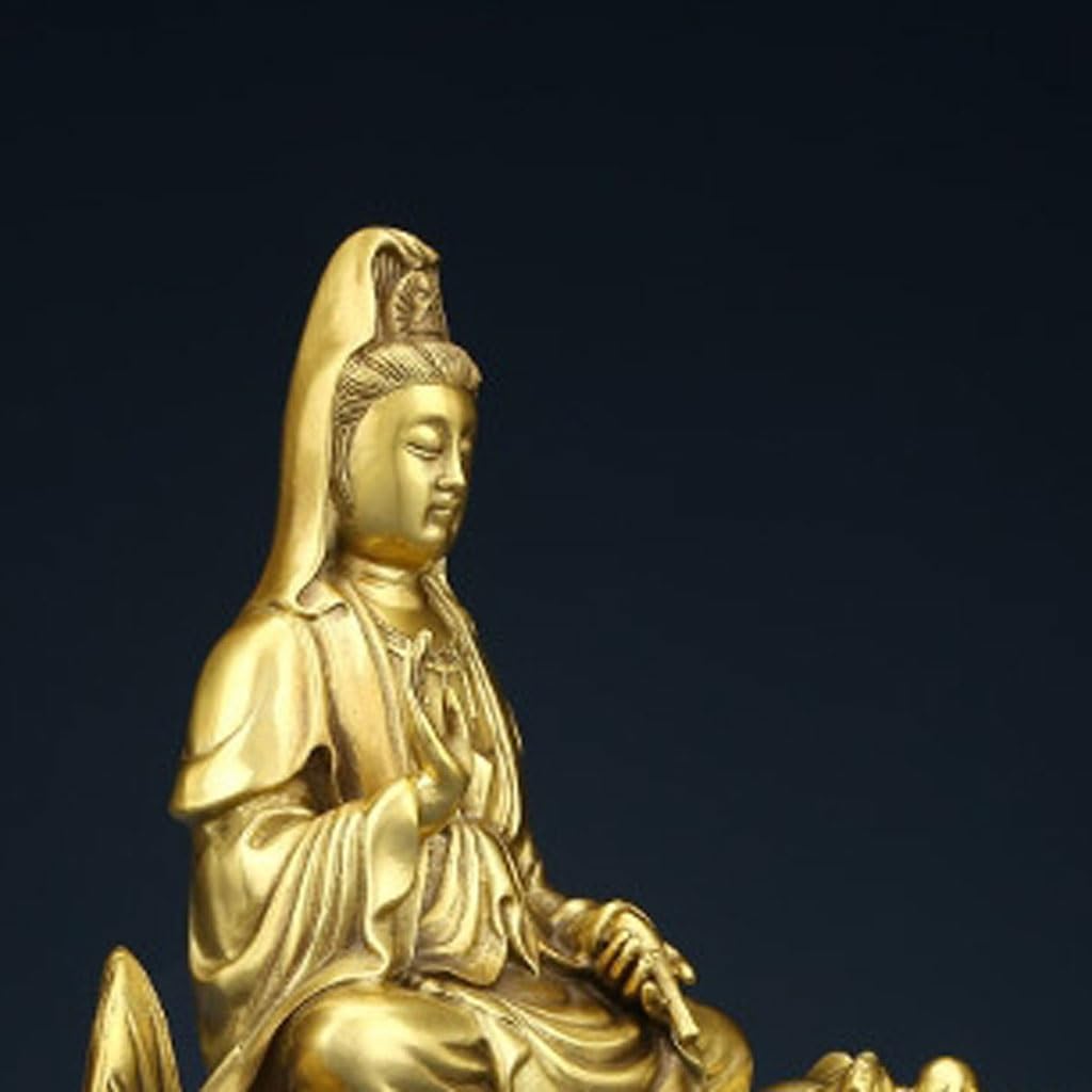 Posąg Buddy do wnętrz Domowe Mosiężne Posągi Buddy Rzemiosło Ozdoby Guanyin Artykuły religijne Prezenty Ozdoby Medytująca Statua Buddy Rzeźba