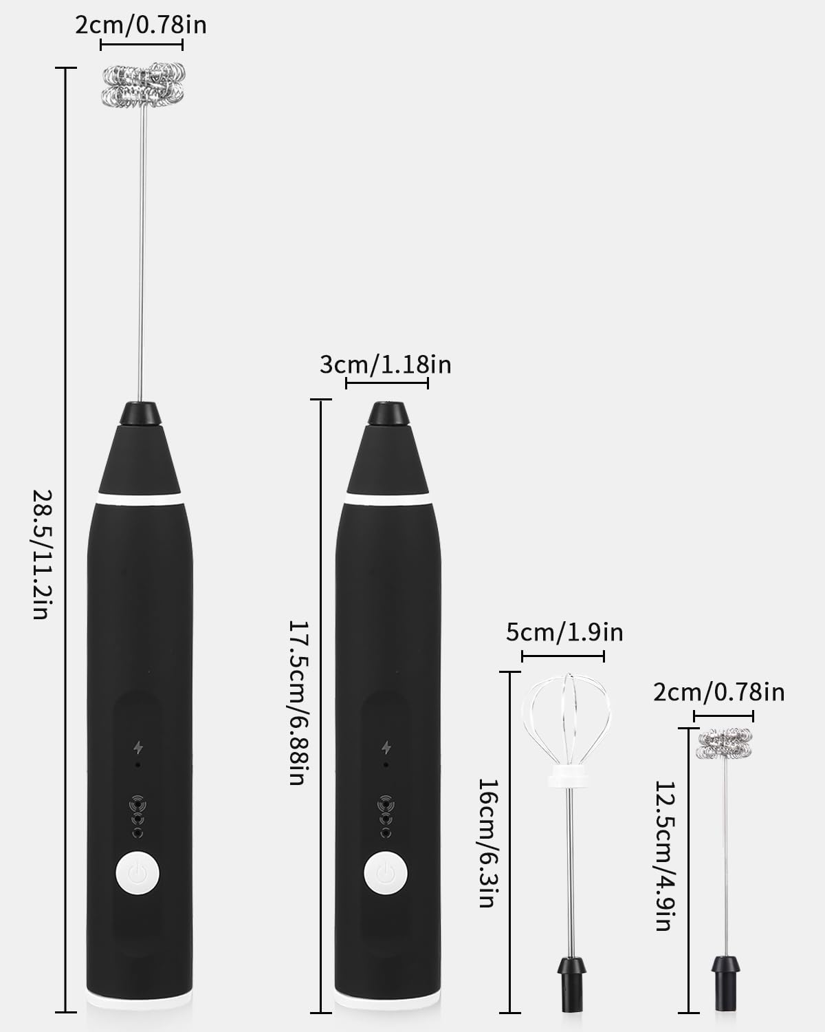 Montalatte Elettrico USB Ricaricabile - Frullino Per Cappuccino E Bevande - 14.000 Giri/min, Acciaio Inox - Per Latte, Caff&egrave; E T&egrave;