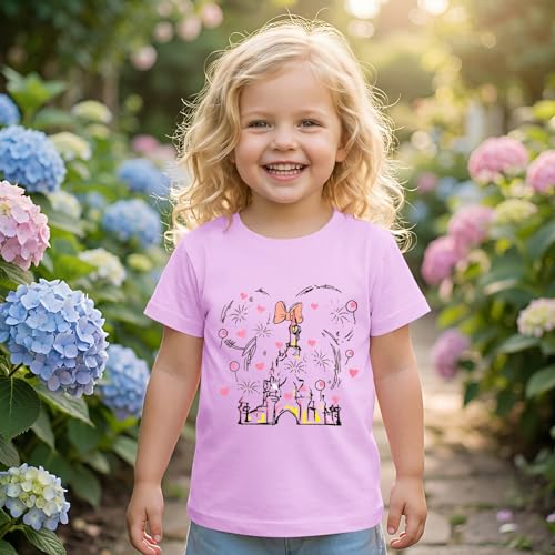 Image of GLIGLITTR Magic Shirt for Toddler Baby Girls Magical Kingdom Tshirt Cute Castle Outfit Holiday Family Vacation Summer Tee Top