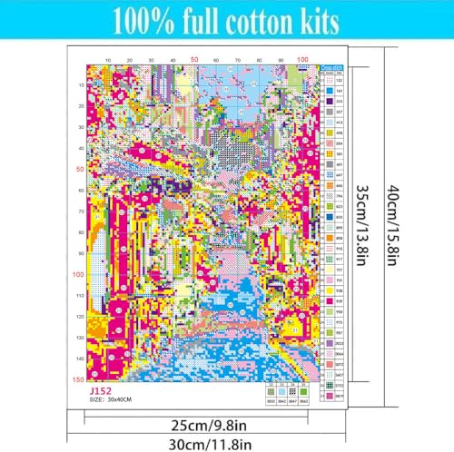 Image of WUSARPLY Landscape Stamped Cross Stitch Kits for Beginners Adults