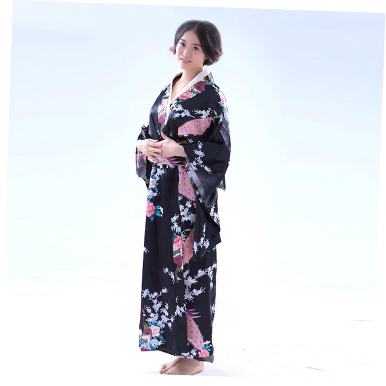 HEMOTON Yukata Japonesa para Mujer Vestido De Baño Tradicional Kimono De Baño Japonés para Fiestas De Tema Asiático Ceremonias De Verano
