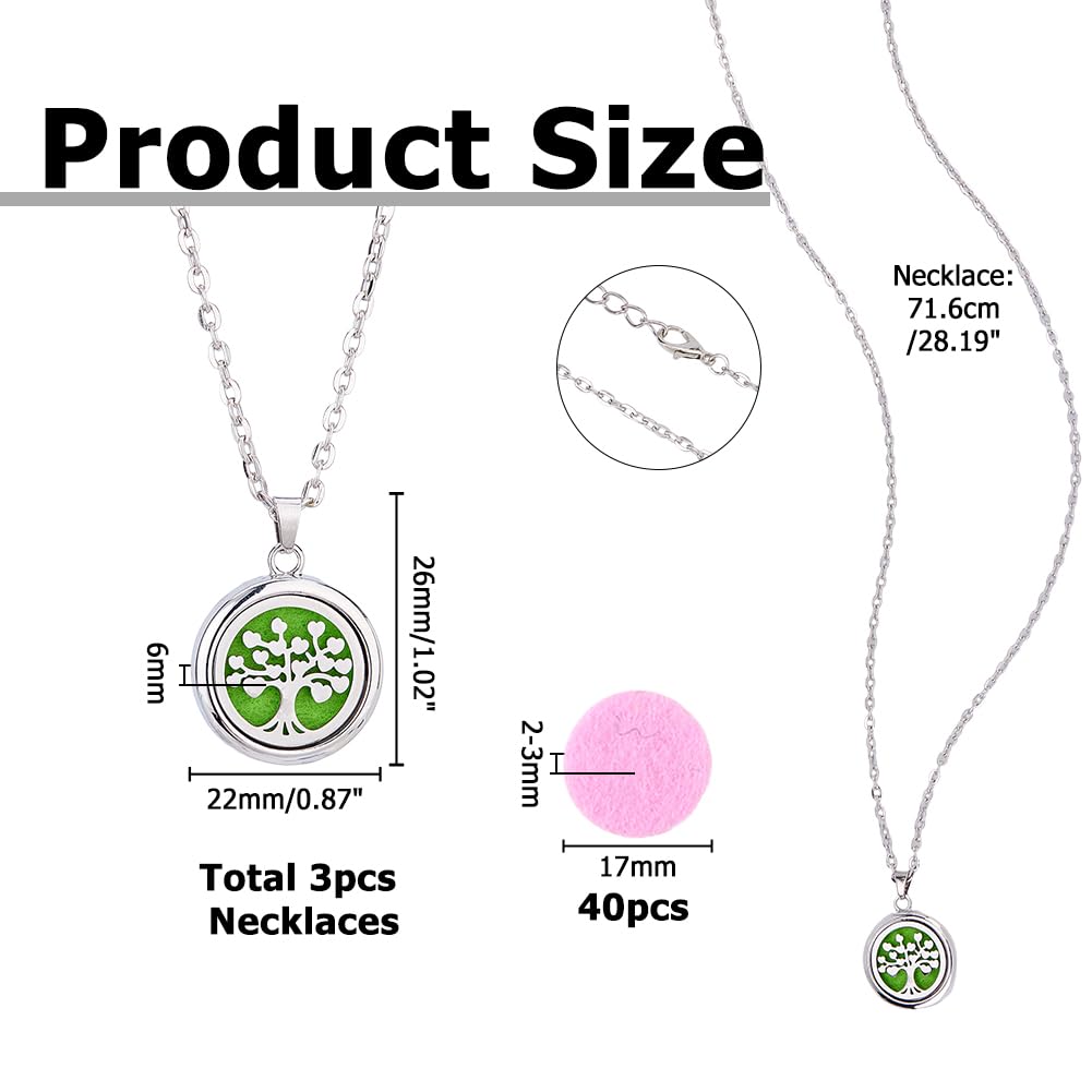 6 piezas aromaterapia aceites esenciales difusor collar y pulsera 3 estilos difusor aceite colgante con almohadillas loto y árbol aromaterapia collares pulsera regalo para mujer hombres