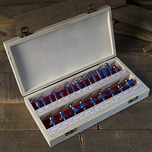 24-Piece Router Bit Set - Wood Routers Kit With 0.25-Inch Shank And Wooden Storage Case - Woodworking Tools For Home Improvements And Diy By Stalwart #TOP3