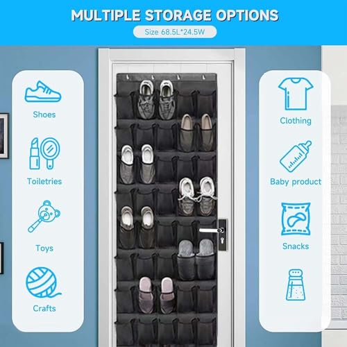 Crmanedy Door Shoe Organizer With 40 Large Clear Mesh Pockets thumb #2