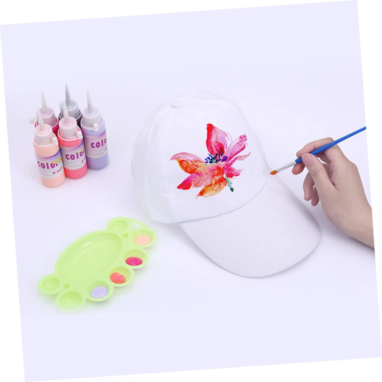 Holibanna 10pcs Cotton Boys and Girls Hat Boy Girl Hat DIY Graffiti Peak Cap Breathable Sunscreen Cap for Outdoor Activities