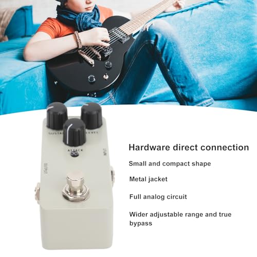 Pedal Compressor de Guitarra Elétrica, Mini Pedal de Efeitos de Guitarra, Circuito Analógico Complet