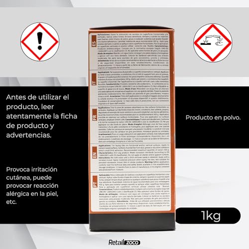 Miniatura 5 de Techzoco Cemento Cola Gris En Polvo, Preparado De Cemento, Producto En Polvo, Indicado Para Para Colocación Y Encolado De Azulejos, Uso Interior Y Exterior, Color Gris, Contiene 1 Kg