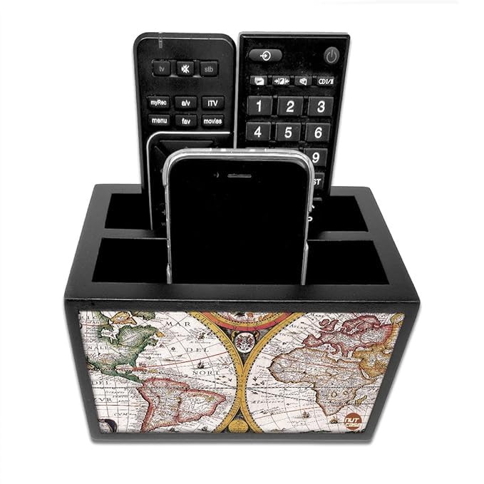 Nutcase Designer Wooden Remote Control Holder Stand Organizer Caddy for TV/AC Remotes-Multipurpose Desk Organiser-6�x4�x4� 4