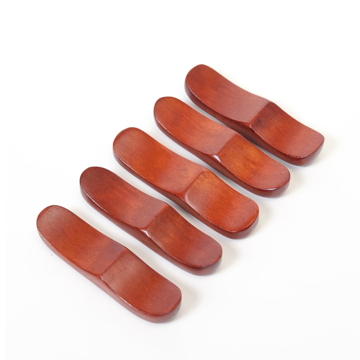 Tokunari TAH-501 Chopsticks Rest (Wooden Lacquered / Double Row Cutlery Rest) Set of 5 | Place Forks and Chopsticks Together : Home & Kitchen