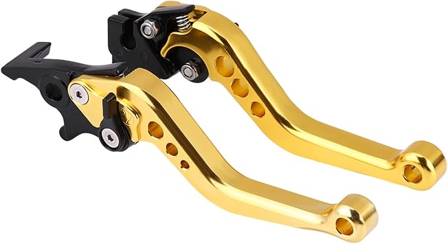 1 Pair Motorcycle Clutch Lever and Brake, Dirt Bike Levers of CNC Aluminum Motorcycle Clutch Drum Brake Lever Handle Yellow