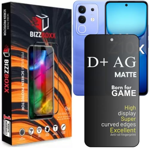 Image of Compatible With iQOO Z10x 5G D+ AG Matte Tempered Glass Screen Guard Protector Anti Fingerprint Gaming Special With Camera Cut (For iQOO Z10x - 6.72 Inch)- Pack of 1